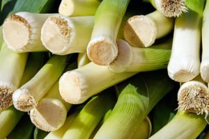 Leeks vegetable containers